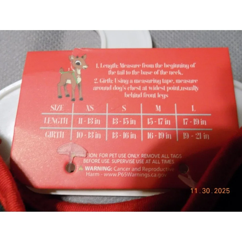 New dog pet Christmas Rudolph dress size small
